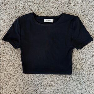 Aritzia Babaton Black Women's Baby Tee Crop Top